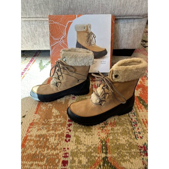 JBU Women's‎ Southgate mid-calf Winter Boot shoe lace-up Size 10 M Tan NEW - Picture 1 of 7